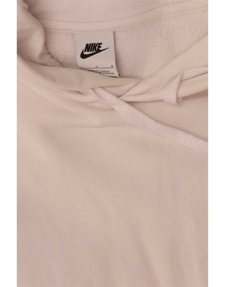 Felpa con cappuccio grafica da uomo Nike Large in cotone bianco
