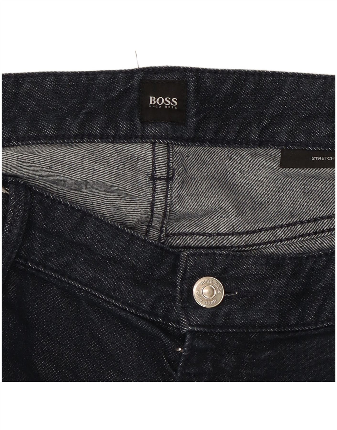 Jeans dritti elasticizzati da uomo Hugo Boss W38 L31 Blu Navy