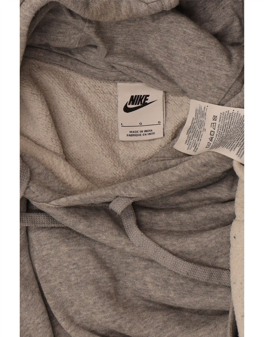 NIKE Felpa con cappuccio da uomo, grande, in cotone chiazzato grigio