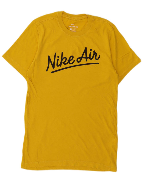 T-shirt grafica da uomo NIKE Top XS in cotone giallo