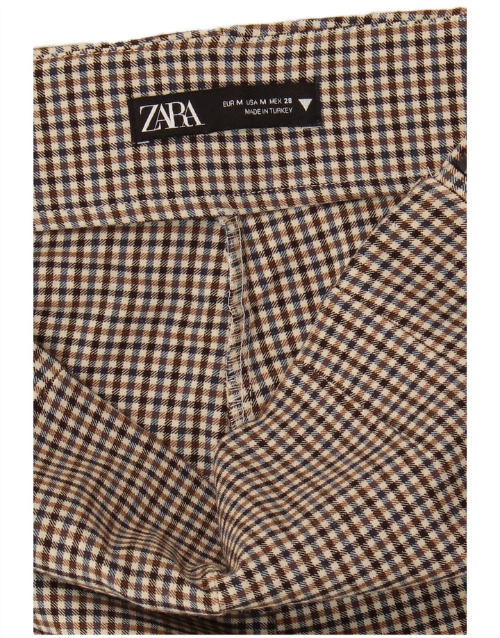 Pantaloni skinny da donna Zara medi W28 L28 a quadretti marroni