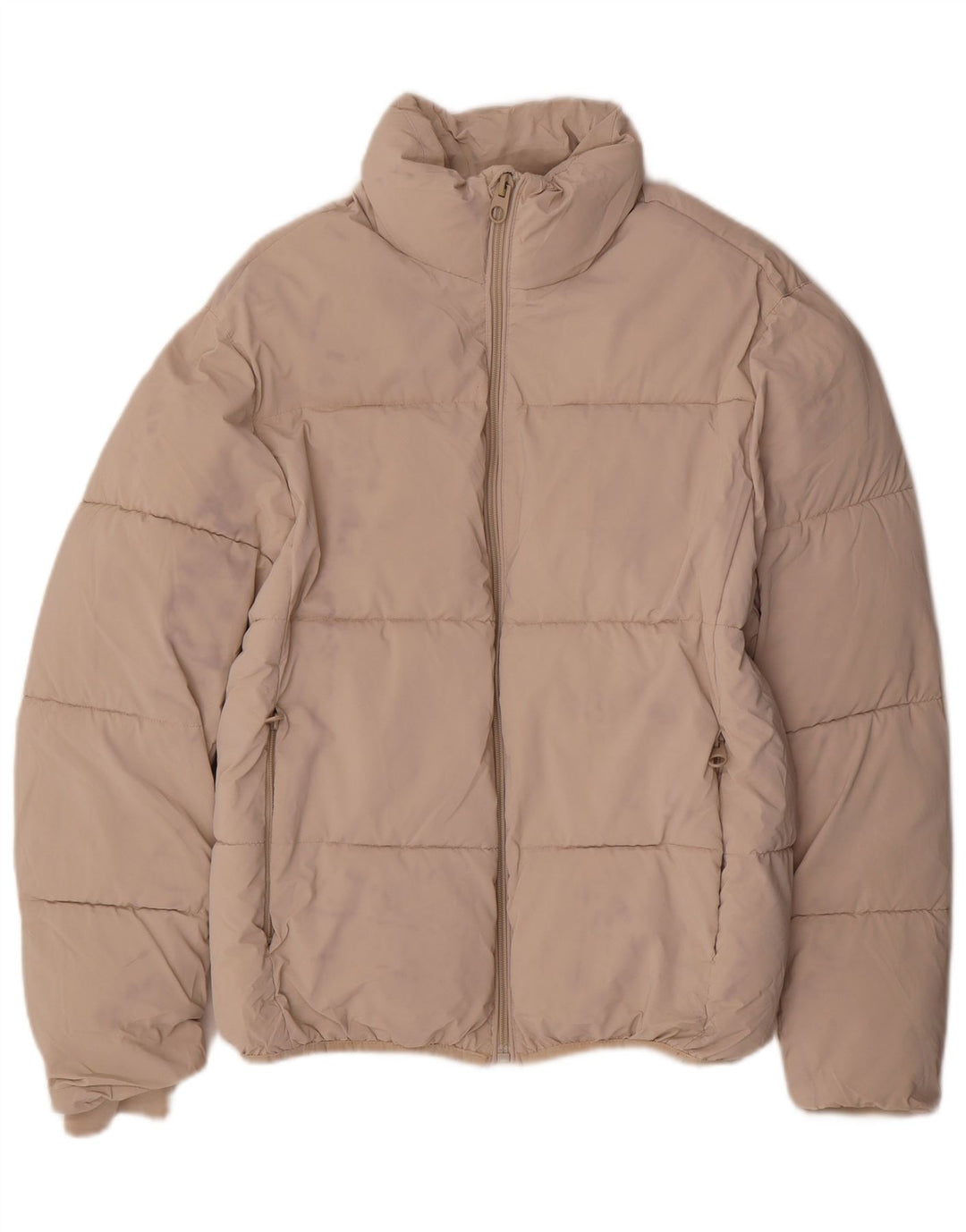 Giacca imbottita oversize da donna Zara UK 10 piccola in nylon beige