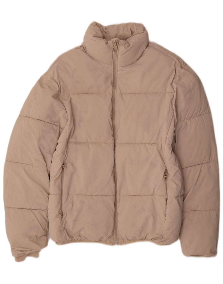 Giacca imbottita oversize da donna Zara UK 10 piccola in nylon beige