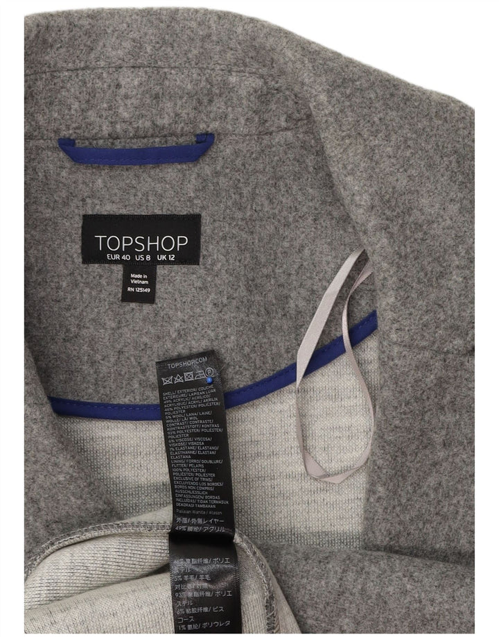 Topshop Cappotto aperto da donna UK 12 Poliestere grigio medio