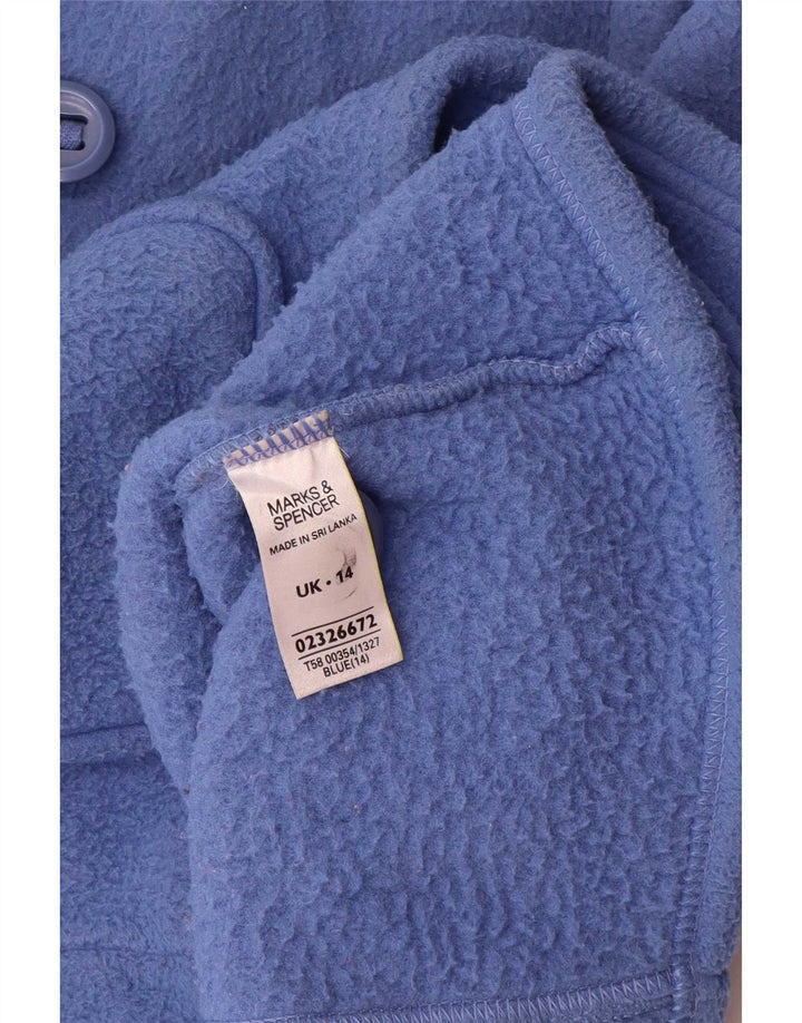 Giacca in pile da donna Marks & Spencer UK 14 Large Blu Poliestere