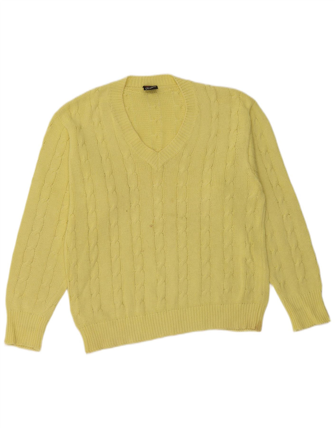 Maglione maglione con scollo a V da uomo C&A giallo medio
