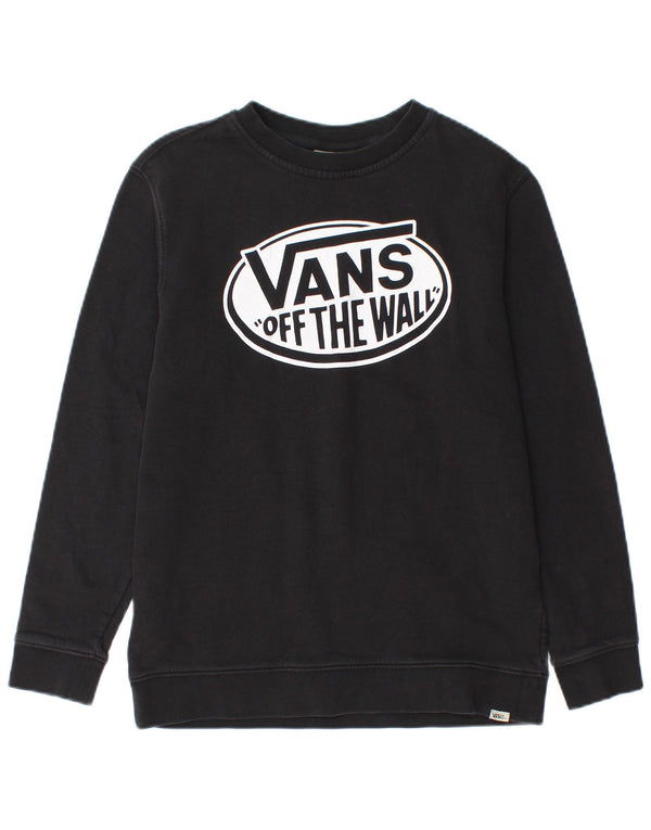 Felpa grafica da donna VANS maglione UK 14 grande cotone nero