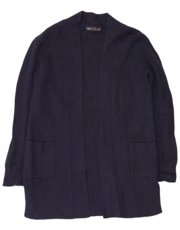 Maglione cardigan lungo da donna Marks & Spencer UK 12 medio blu navy