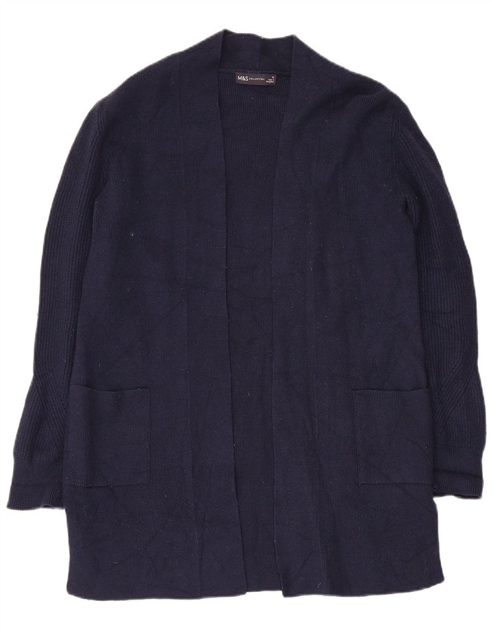 Maglione cardigan lungo da donna Marks & Spencer UK 12 medio blu navy