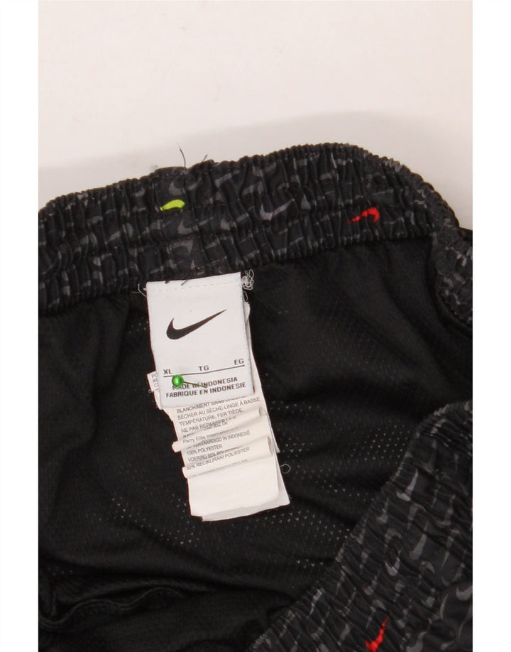 NIKE Pantaloncini sportivi grafici da uomo XL Poliestere geometrico nero