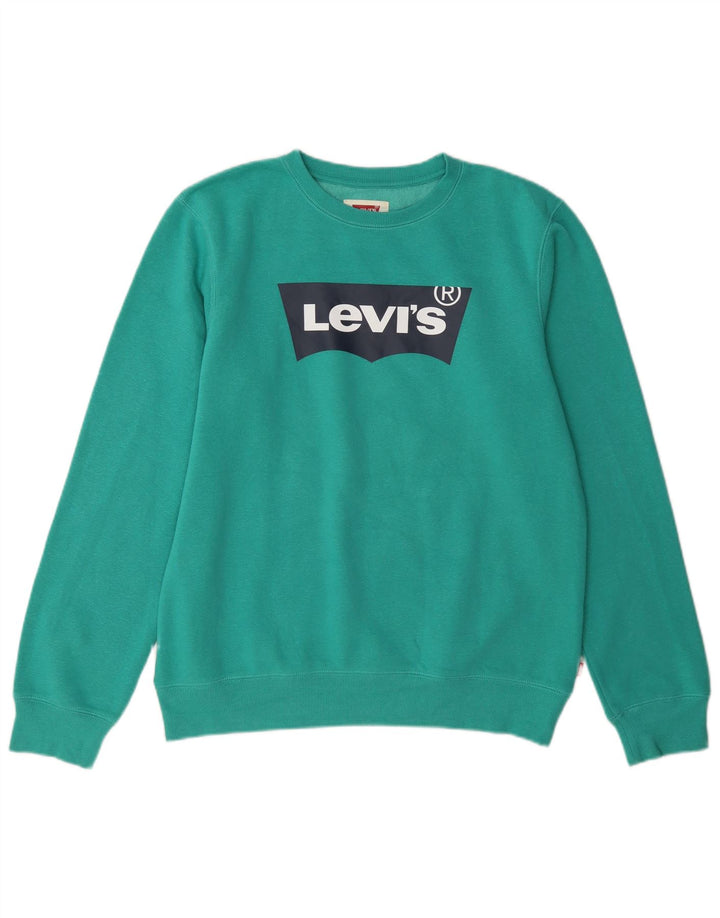 Felpa grafica da ragazzo Levi's 15-16 anni in cotone verde