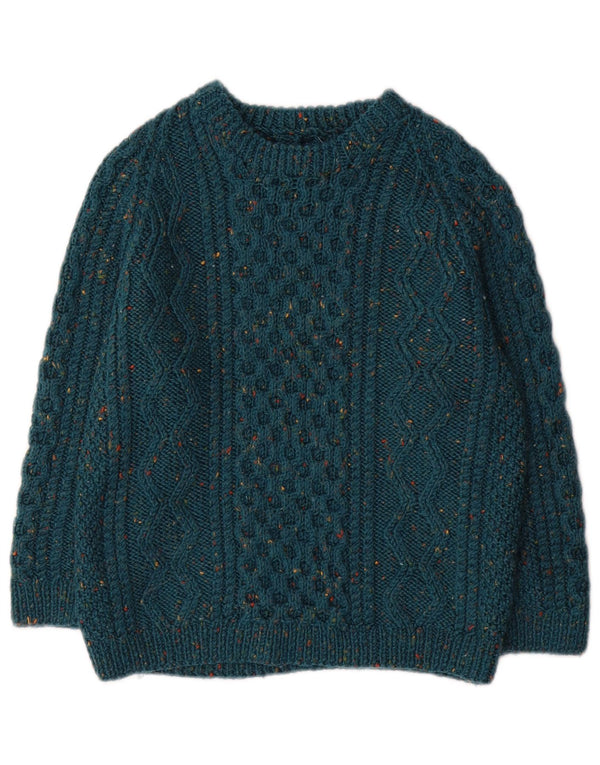 Maglione vintage da ragazzo girocollo 11-12 anni verde screziato