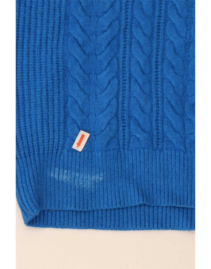 Maglione maglione a collo alto da donna Marks & Spencer UK 16 grande viscosa blu