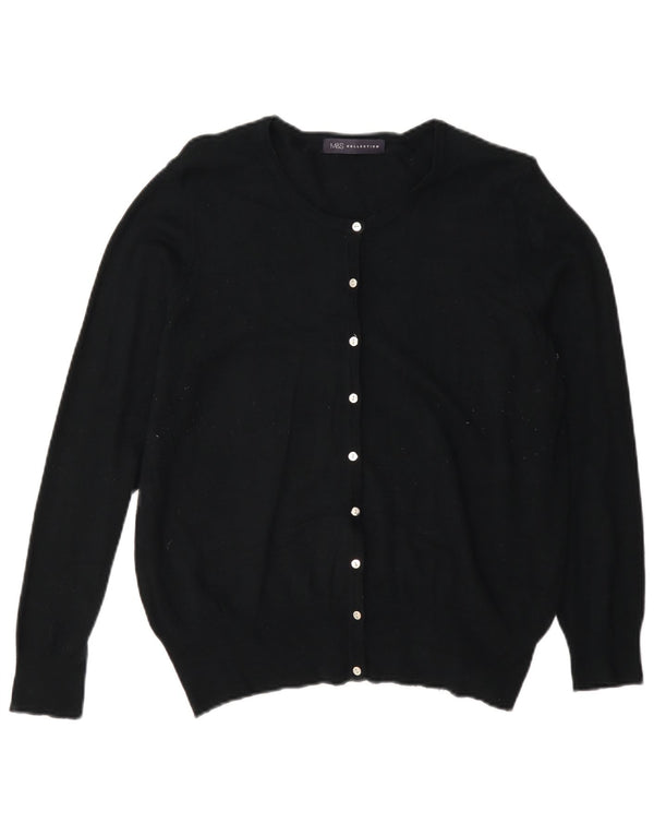 Maglione cardigan da donna Marks & Spencer UK 16 grande viscosa nera