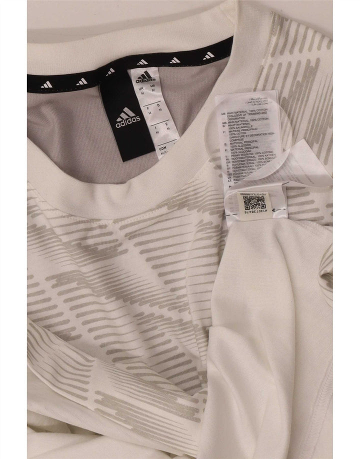 T-shirt da uomo Adidas Top in cotone geometrico bianco medio