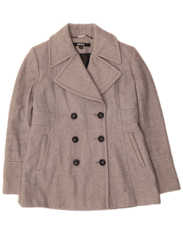 Cappotto da marinaio da donna Dkny US 6 in lana grigio medio