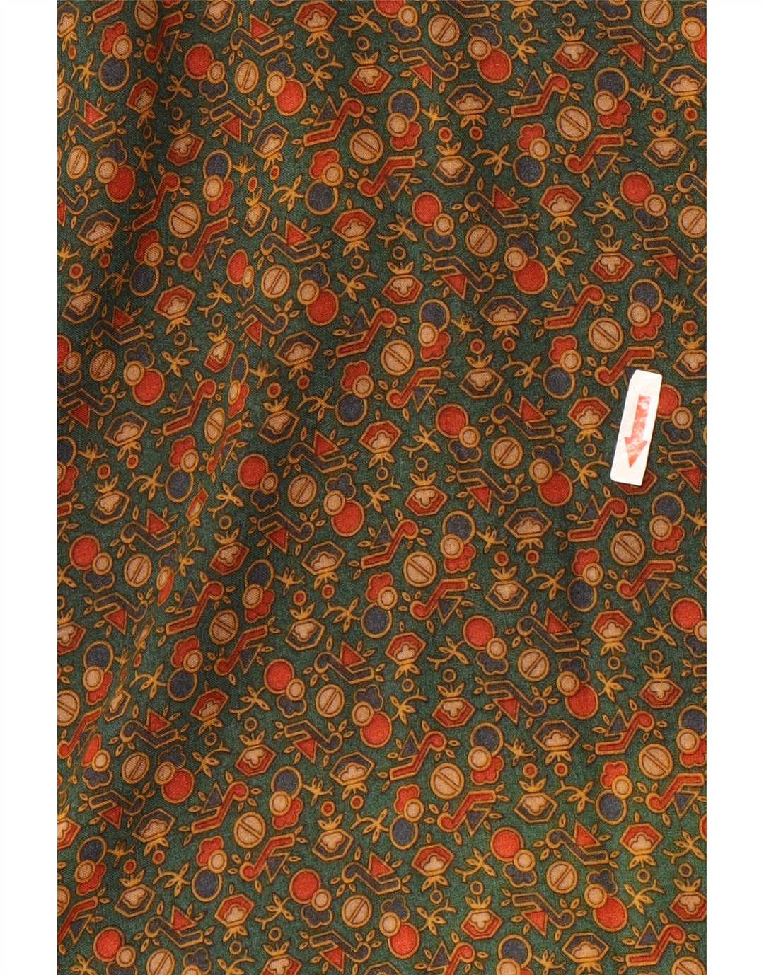 Camicia da uomo VINTAGE grande in viscosa geometrica kaki