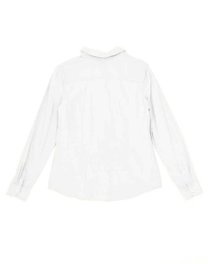 TOMMY HILFIGER Womens Shirt UK 12 Medium Grey Cotton | Vintage Tommy Hilfiger | Thrift | Second-Hand Tommy Hilfiger | Used Clothing | Messina Hembry 