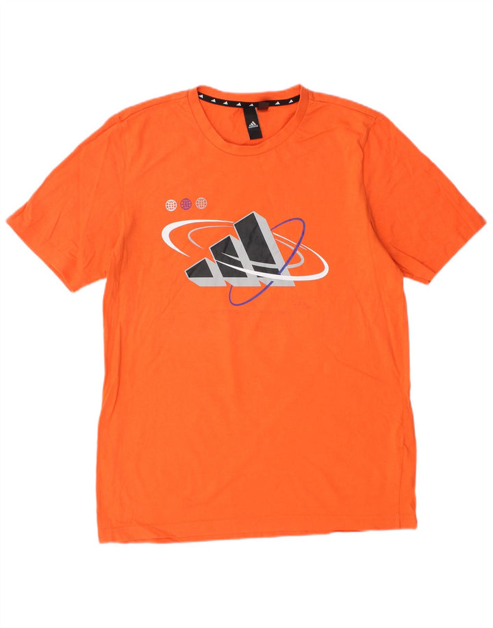 T-shirt grafica da uomo Adidas Top Small in cotone arancione