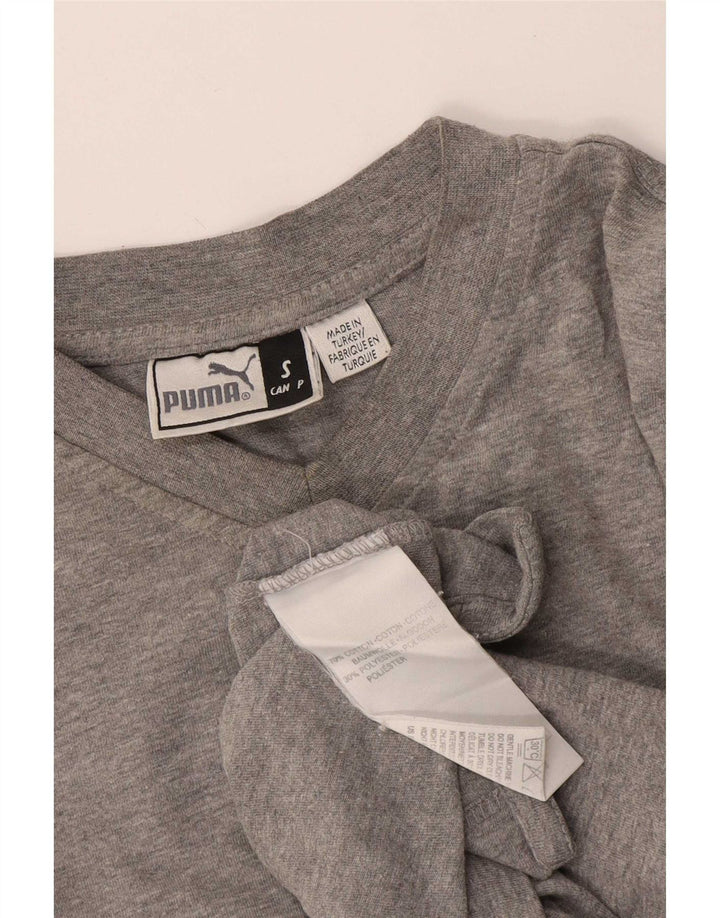 T-shirt grafica da uomo Puma Top Small in cotone color block grigio