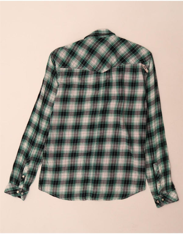 Camicia da uomo in flanella Jack & Jones XL in cotone a quadri verdi