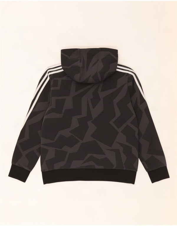 Felpa con cappuccio Adidas da ragazzo con motivo astratto 13-14 anni in cotone grigio