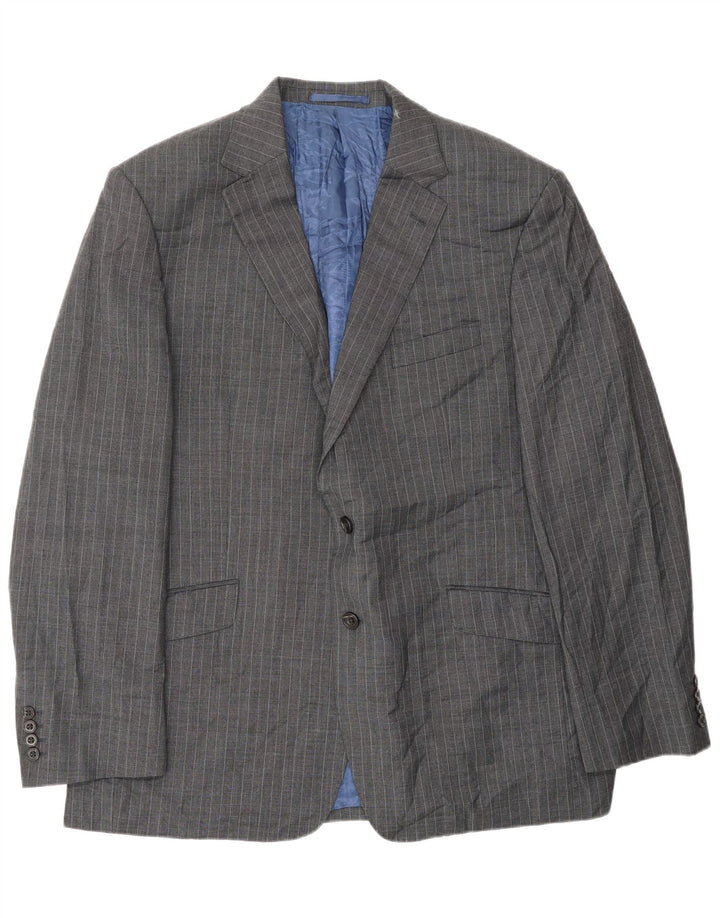 Giacca blazer a 2 bottoni da uomo Marks & Spencer UK 44 XL lana gessata grigia