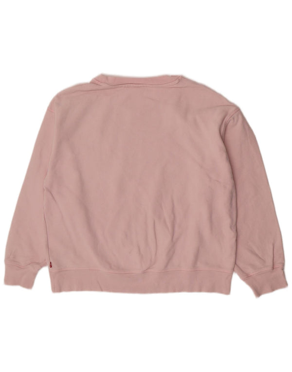 Levi's Womens Graphic Loose Fit Sweatshirt Jumper UK 14 Large Pink Cotton