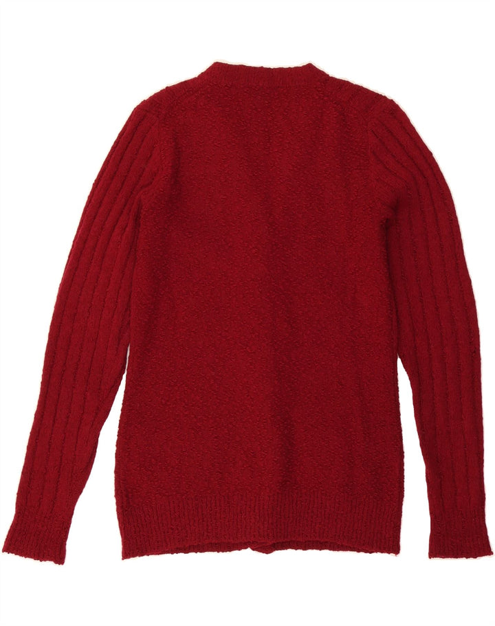 MAUREEN Womens Cardigan Sweater UK 10 Small Burgundy Wool Vintage Maureen and Second-Hand Maureen from Messina Hembry 
