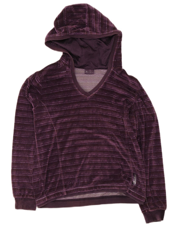 Maglione con cappuccio in velluto da donna Champion UK 16 Grande cotone a righe viola