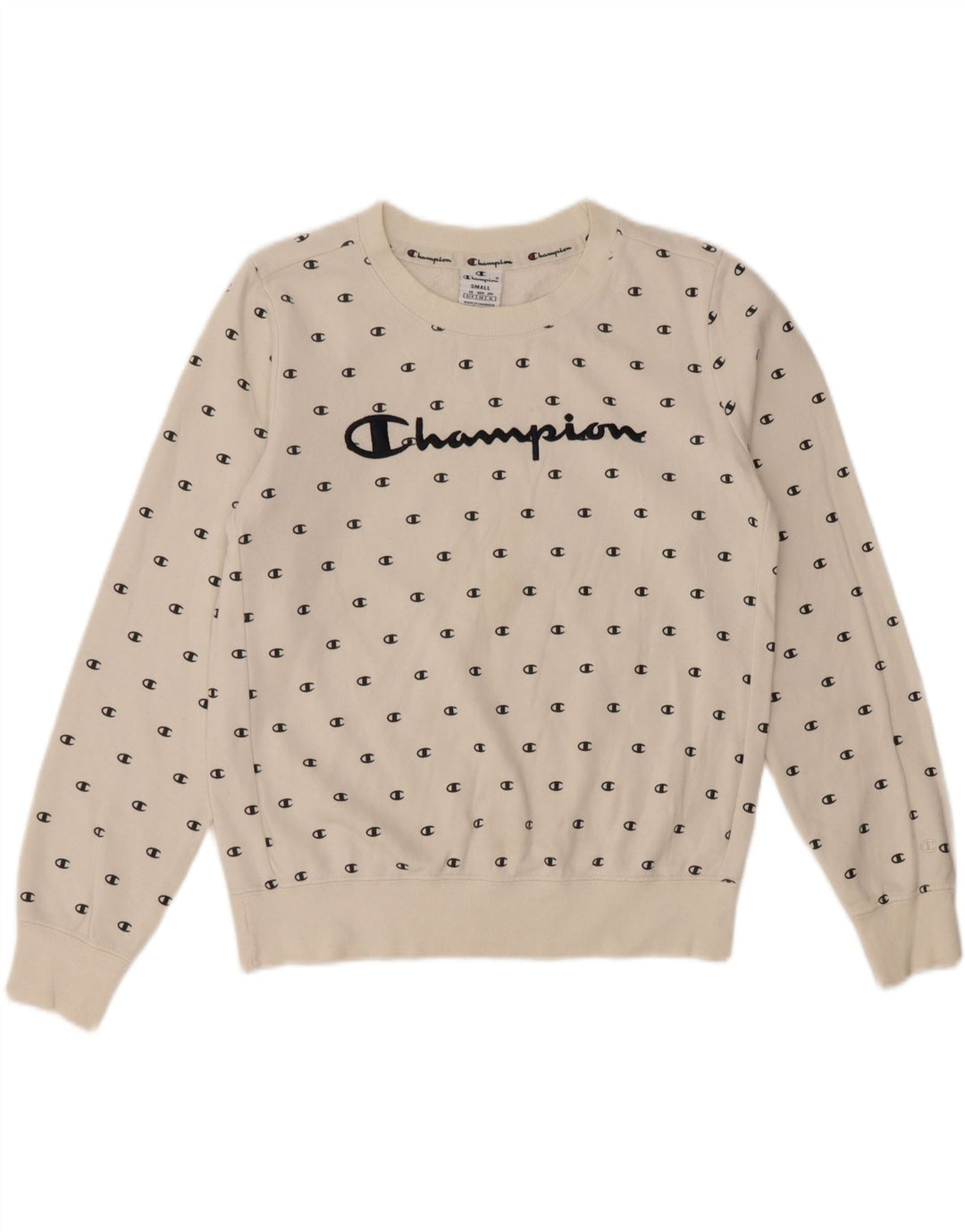 CHAMPION Felpa con grafica oversize da donna UK 10 Small White