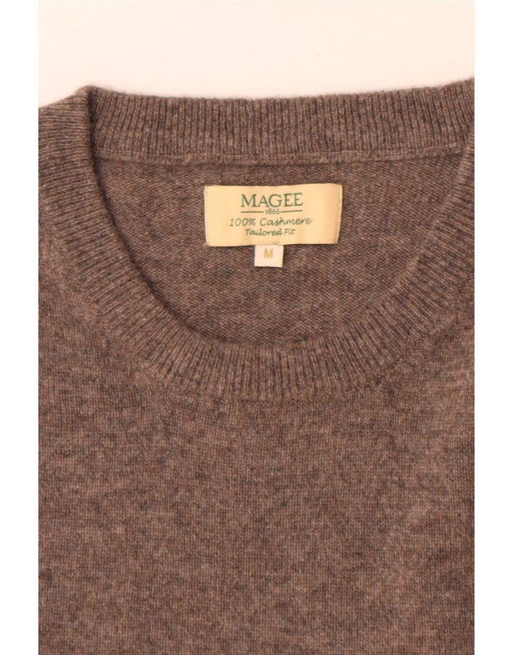 Maglione maglione girocollo da uomo Magee in cashmere screziato marrone medio