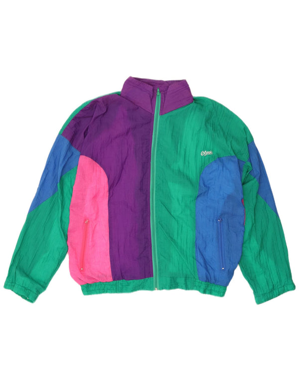 VINTAGE Mens Tracksuit Top Jacket IT 52 Large Multicoloured Colourblock