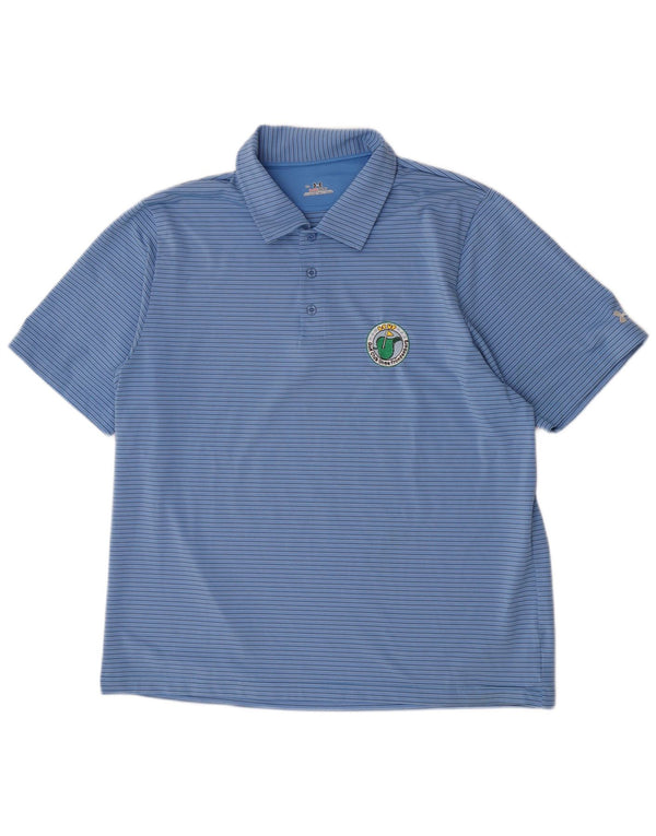 Polo Under Armour da uomo Heat Gear XL blu poliestere gessato