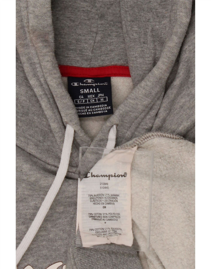 CHAMPION Mens Graphic Hoodie Jumper Small Grey Cotton Vintage Champion and Second-Hand Champion from Messina Hembry 