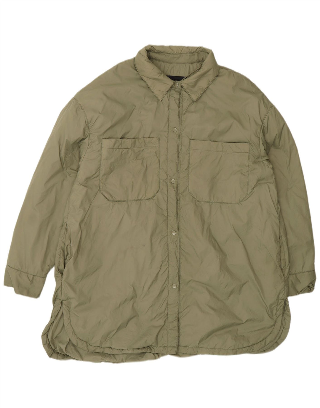Giacca a vento oversize da donna Zara UK 16 Large Khaki Poliammide