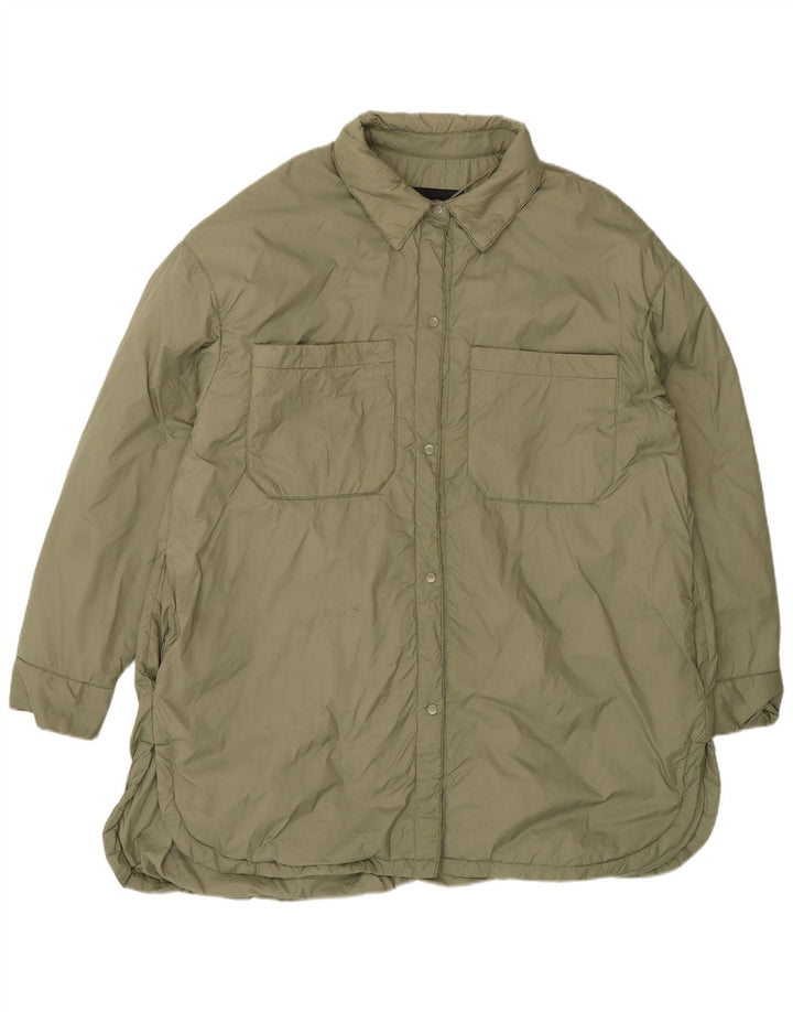 Giacca a vento oversize da donna Zara UK 16 Large Khaki Poliammide