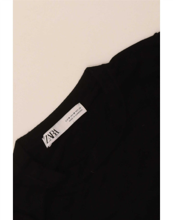 Maglione maglione con scollo a barca da donna Zara UK 12 medio nero