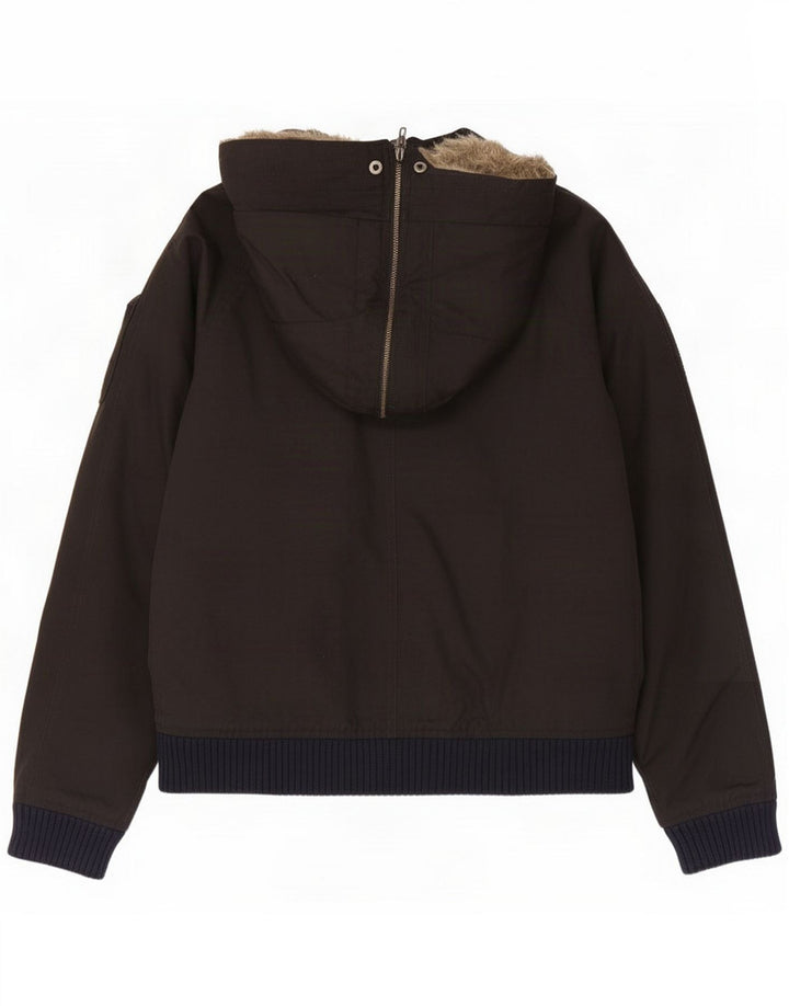Woolrich Giubbotto bomber con cappuccio da uomo UK 40 Large Nero Colourblock