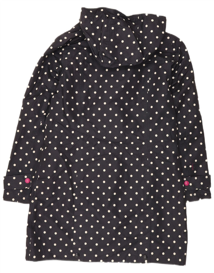 JOULES Cappotto giacca a vento oversize da donna UK 10 Piccolo pois blu navy