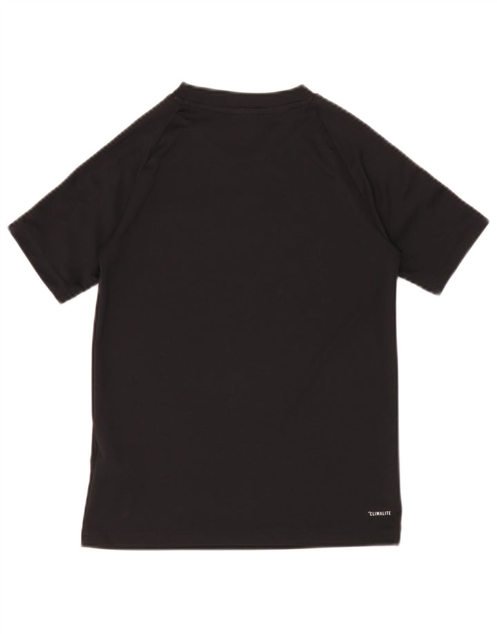T-shirt Adidas Climalite da bambino 9-10 anni in poliestere nero