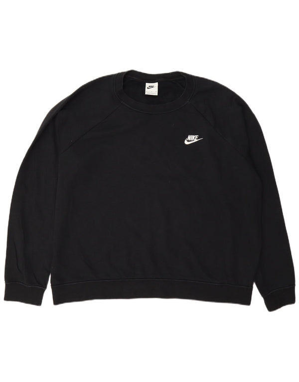 Felpa Nike da donna vestibilità ampia maglione UK 18 XL cotone nero