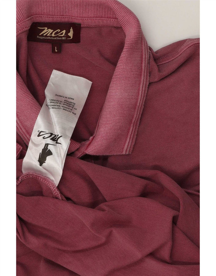 Polo da uomo Marlboro Classics grande in cotone rosa