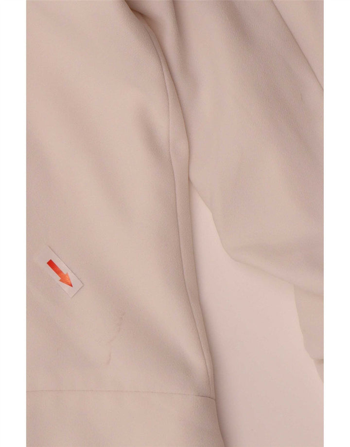 Giacca blazer aperta da donna con maniche a 3/4 Zara UK 14 poliestere bianco medio