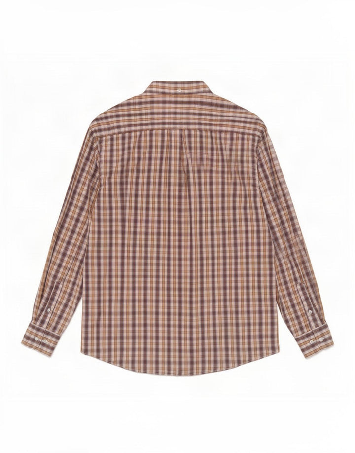 Camicia da uomo Farah a quadri marroni grandi