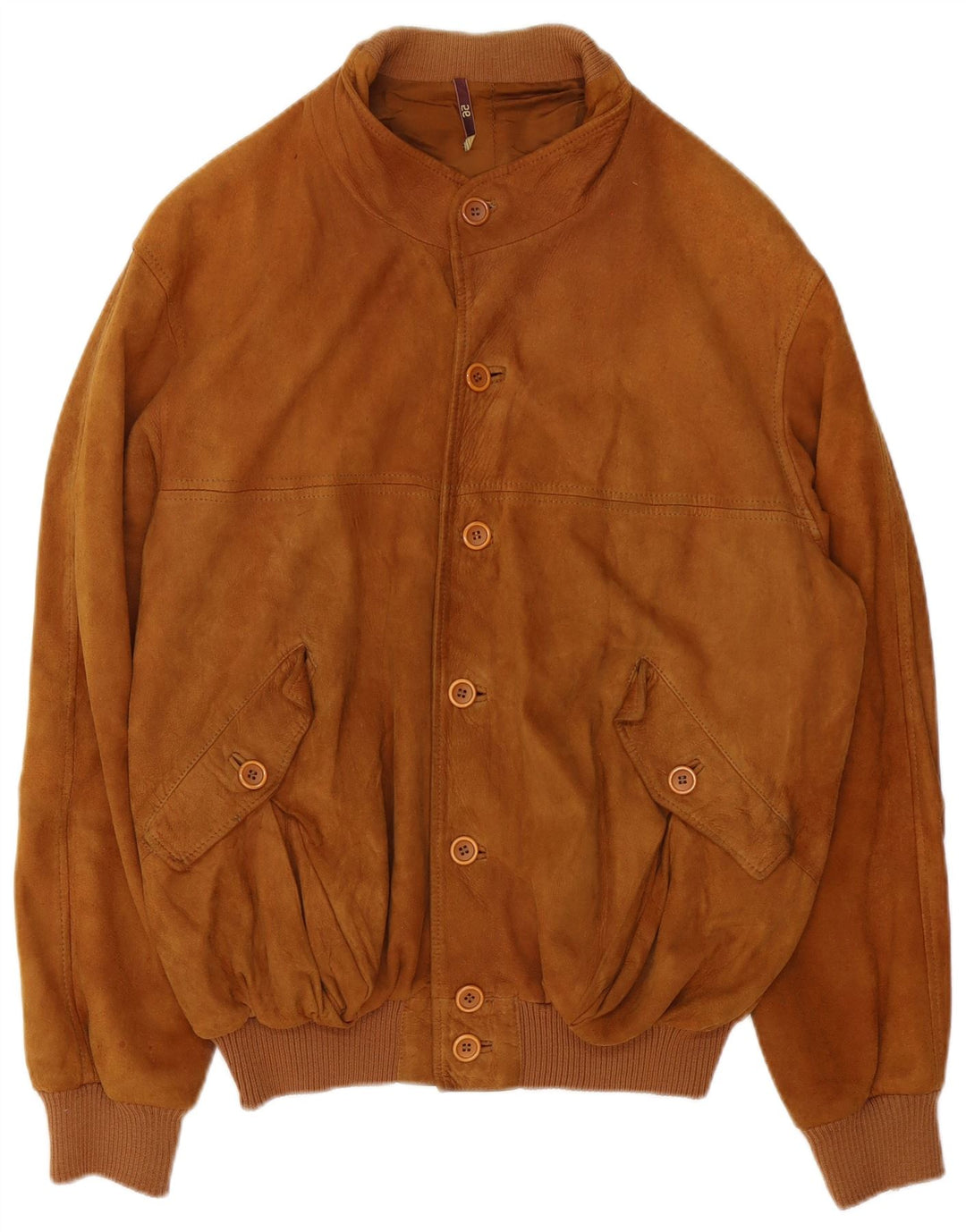 Giubbotto bomber in pelle scamosciata vintage da uomo UK 40 grande in pelle marrone