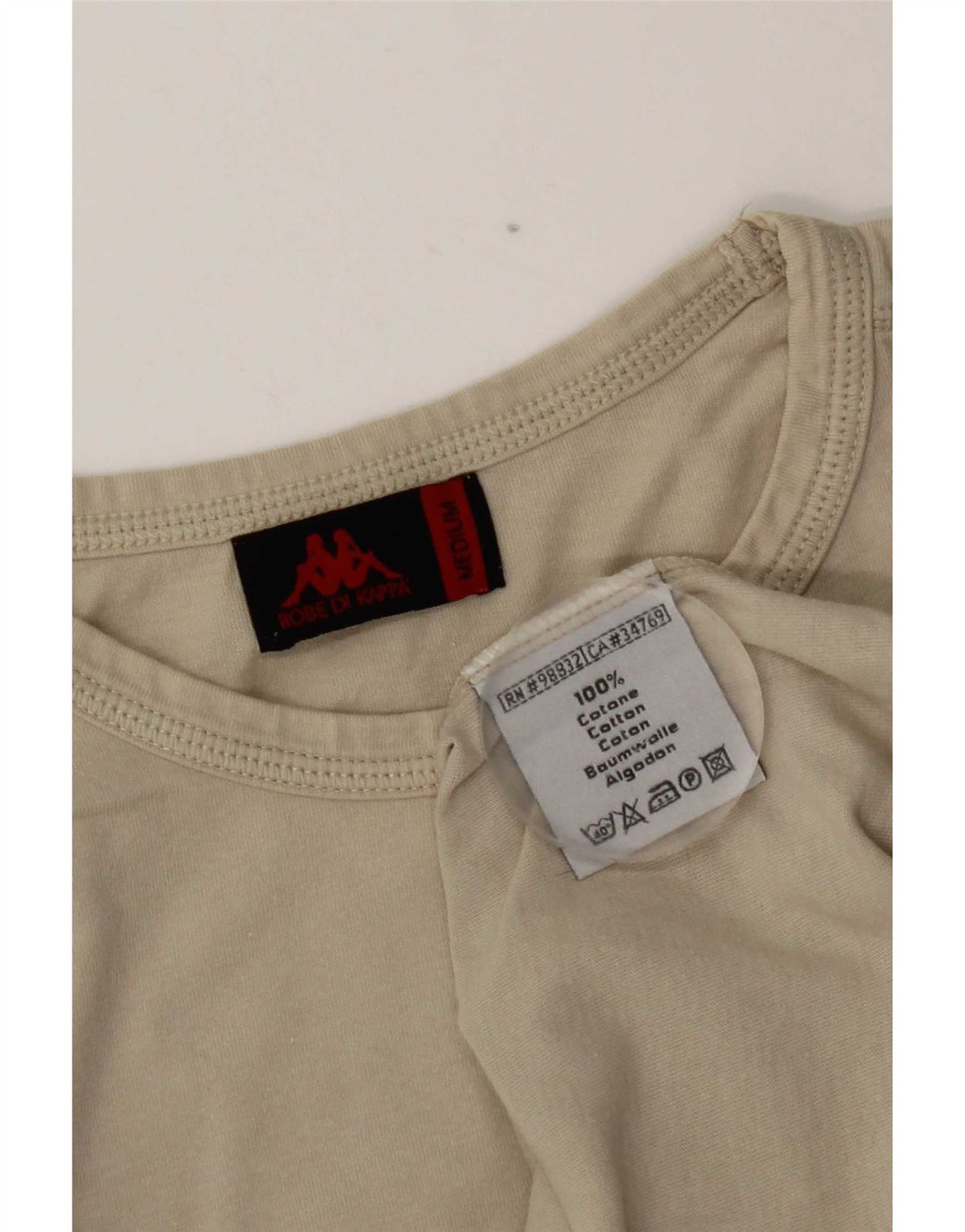 Maglietta Kappa da donna Top UK 14 cotone beige medio