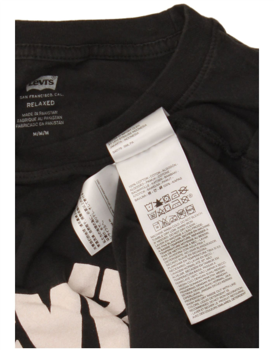 T-shirt grafica rilassata da uomo Levi's Top in cotone nero medio