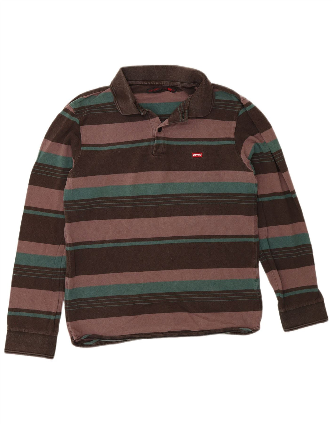 Polo Levi's da uomo a maniche lunghe a righe medie multicolore