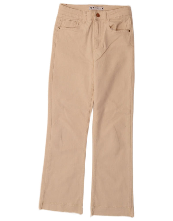 Jeans Bootcut da donna Zara EU 34 2XS W24 L28 cotone bianco sporco